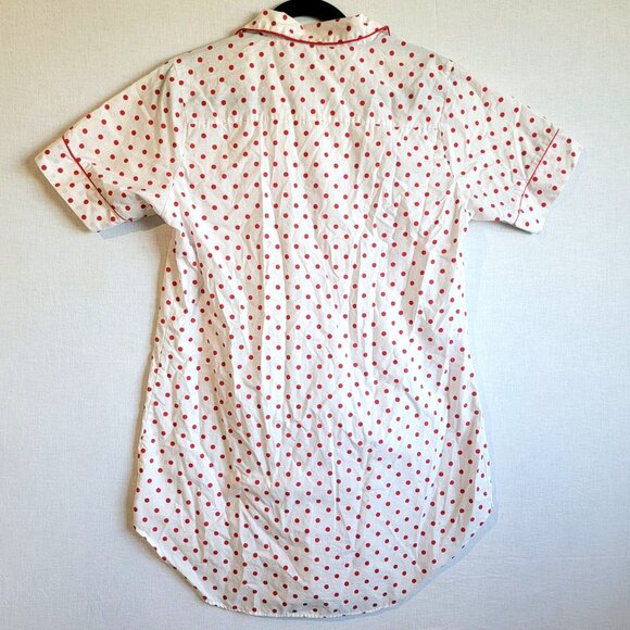 Vintage 80s Nightgown Womens Medium Night Shirt Red White Nite Mates Polka Dot - Picture 2 of 6